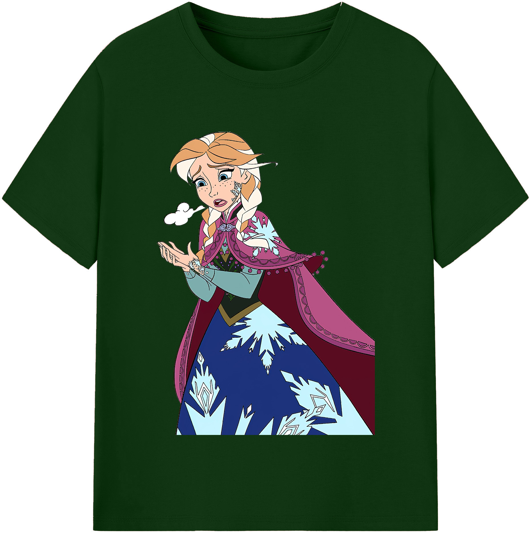 （画像用） アナと雪の女王 アンナ エルサ Frozen Anna Elsa 綿100％半袖Tシャツ（フロントプリント）